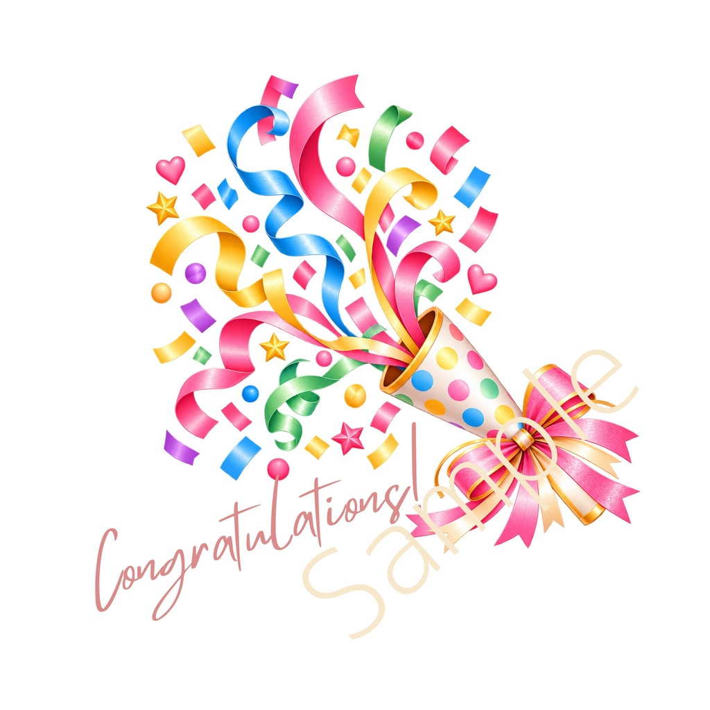 Congratulations デジタルペーパー ② 10枚(クラッカー)