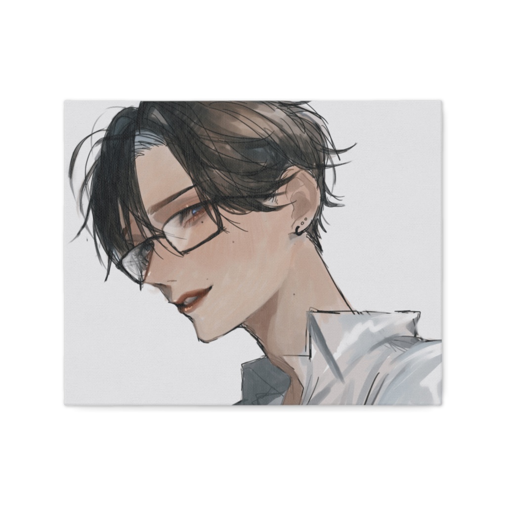 眼鏡男子キャンバス