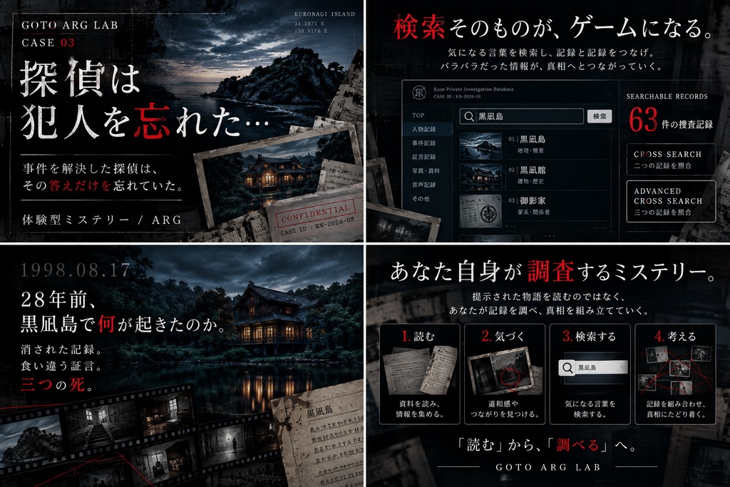 【体験型ミステリーARG】探偵は犯人を忘れた…｜検索データベース型推理ゲーム