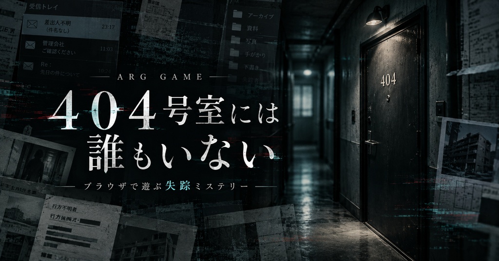 【ARG・体験型ミステリー】404号室には誰もいない|ブラウザ謎解きゲーム