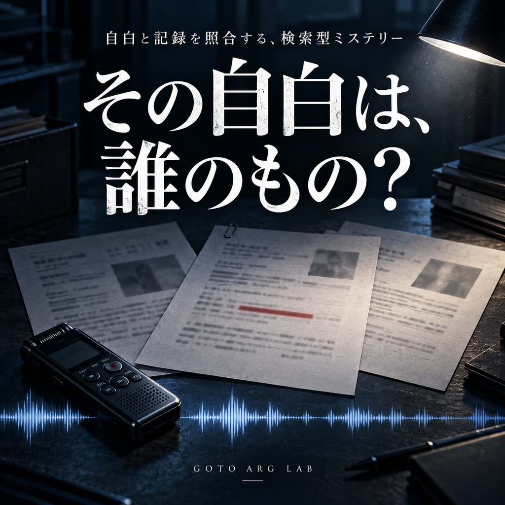 【体験型ミステリーARG】その自白は、誰のもの？｜検索データベースミステリー