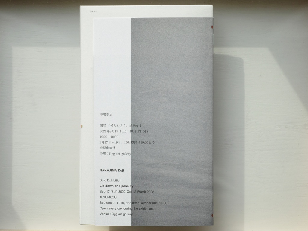 「横たわろう、通過せよ」paper + カード