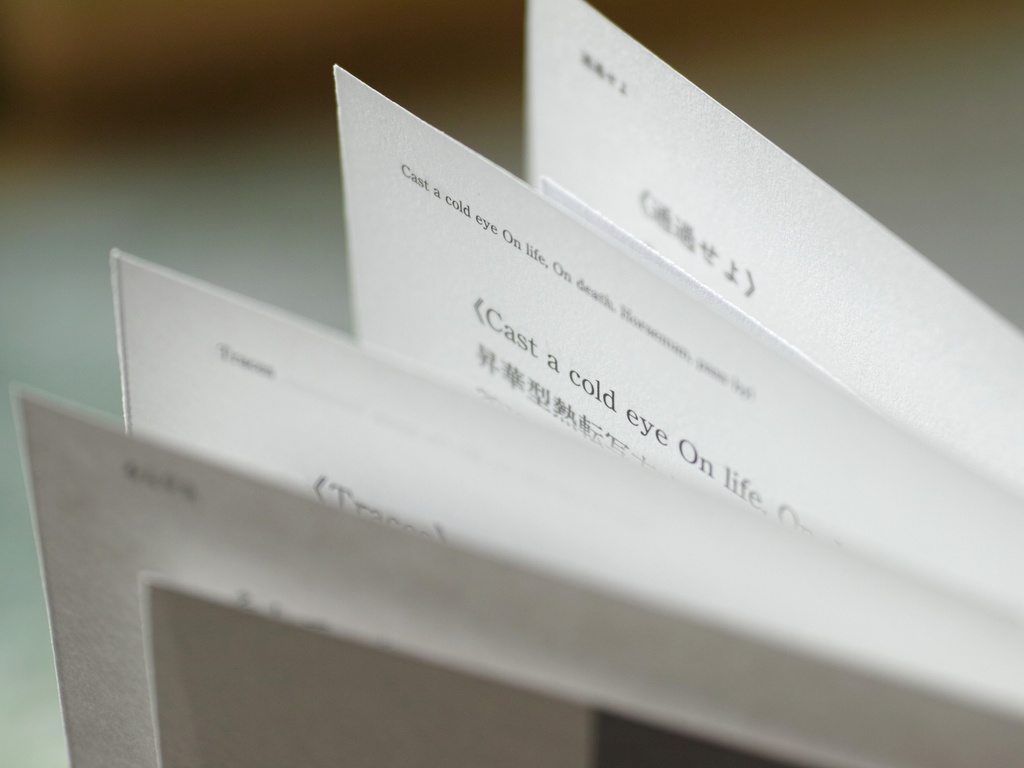 「横たわろう、通過せよ」paper + カード