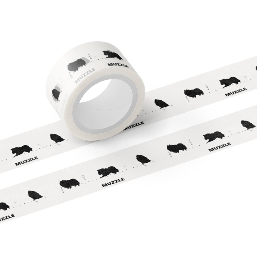 White dog Silhouette collection(犬の姿マスキングテープ)