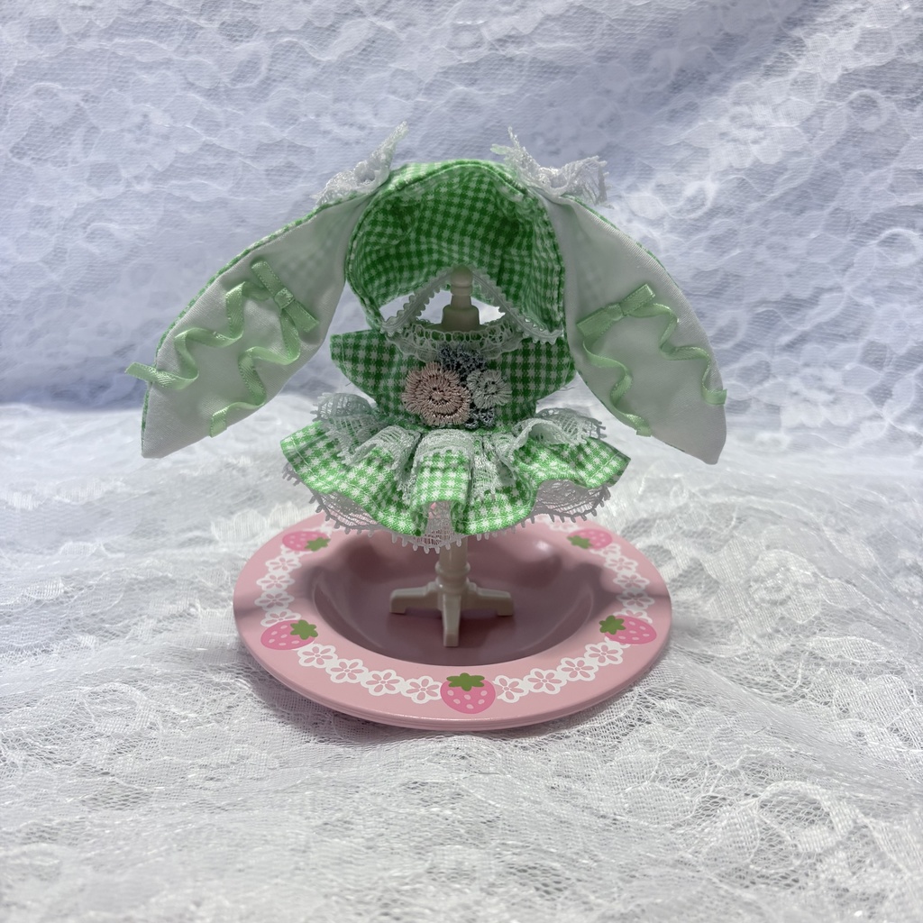 ꪆৎうさみみぼうしとお花のワンピースꪆৎ