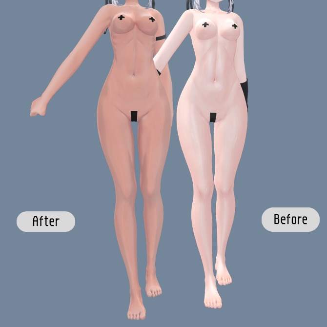 【Sio対応】儚げDarkElfシリーズ ふさふさまつ毛Makeup&あいどるBodyTexture