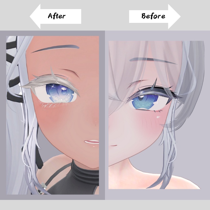 【Sio対応】儚げDarkElfシリーズ ふさふさまつ毛Makeup&あいどるBodyTexture