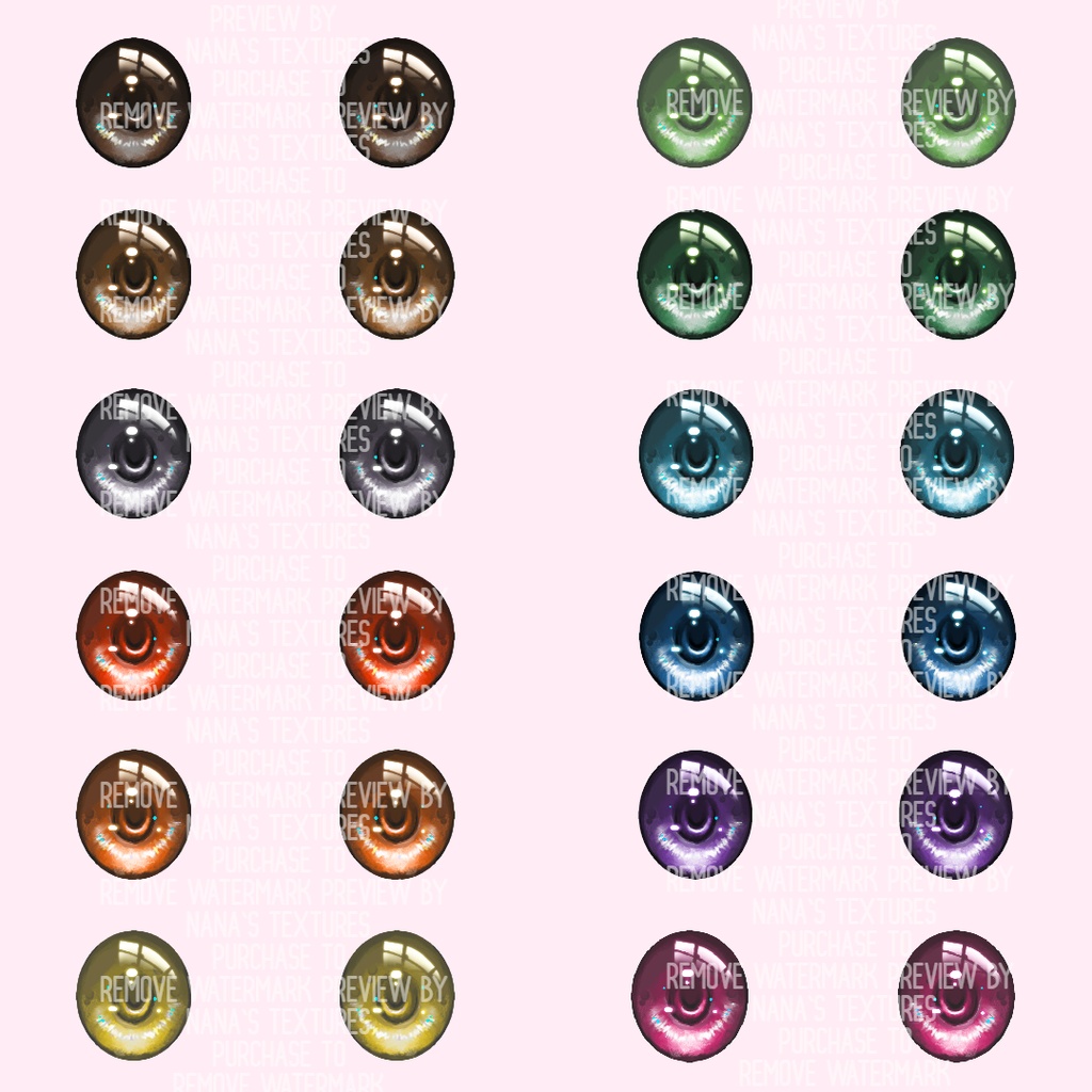 【vroid】♡ アイリス テクスチャ 12 色見本 ♡