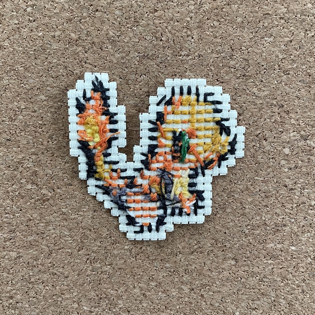 ポケモン ヒトカゲ ドット 8bit 刺繍