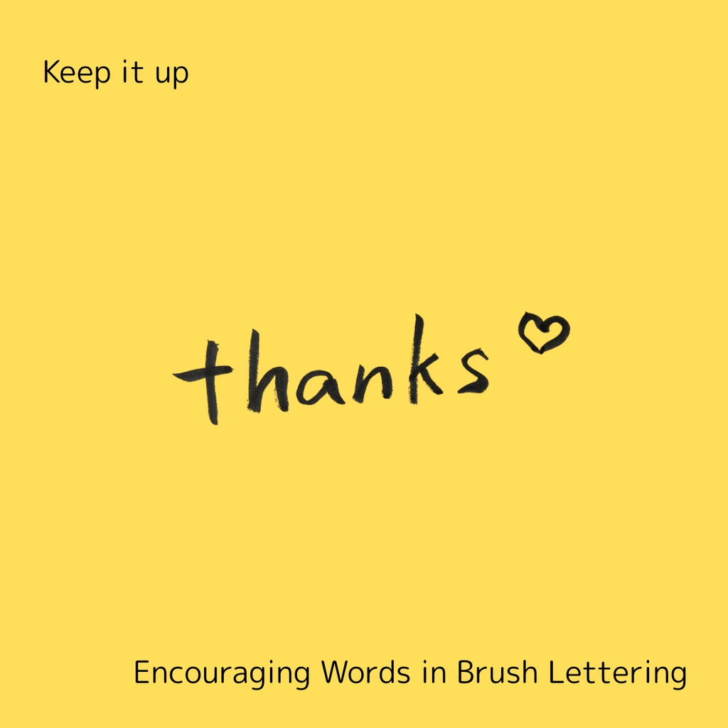 【手書き・商用OK】ハート入り筆文字素材セット「感謝&thanks」