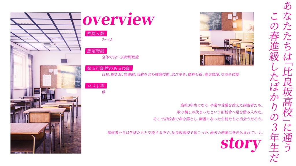 【CoC6版シナリオ】卒業は、世界の終わりによく似てる【SPLL:E192077】