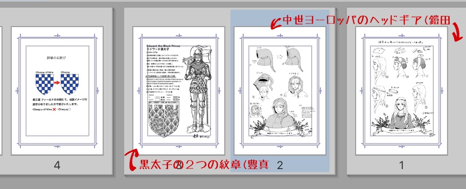 中世ヨーロッパの紋章のつくりかたおまけペーパー