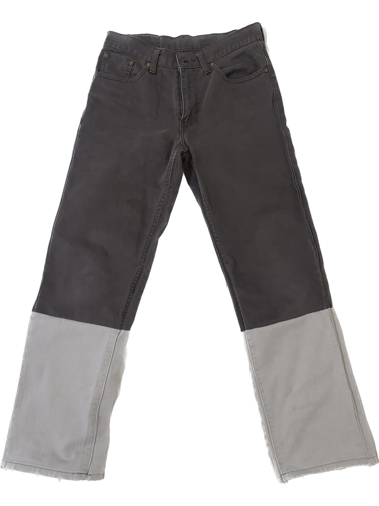 Vintage double color denim pants