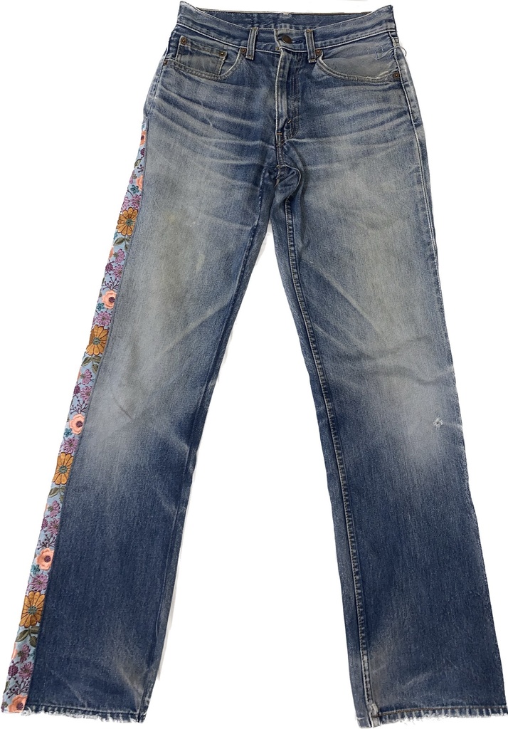 Vintage flower line denim