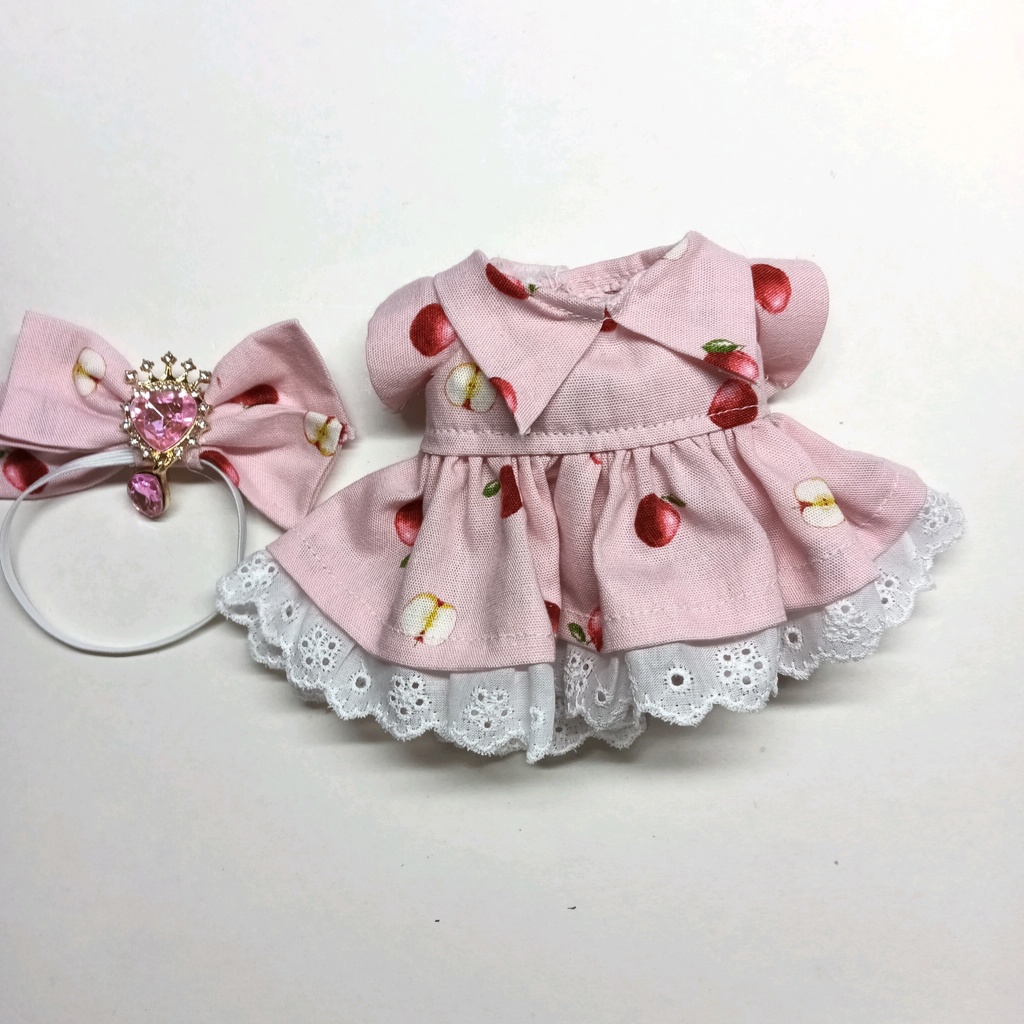 リンゴのリボン付きシングルワンピースセット