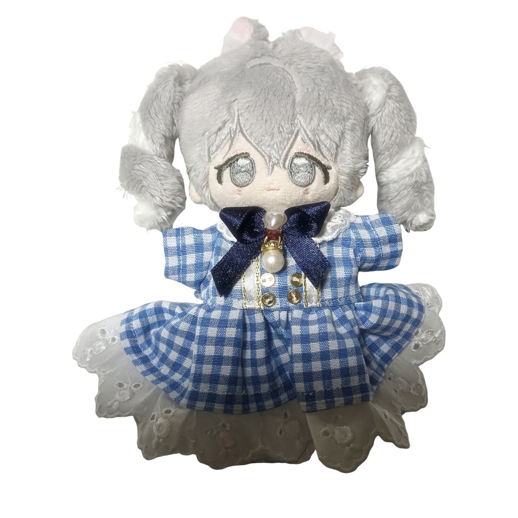 水色のぬい坂アイドルギンガムチェックワンピース