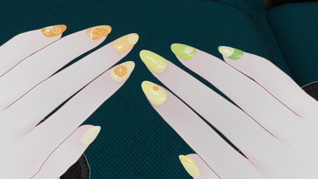 【テクスチャのみ】シンプルジェルネイル用テクスチャ「柑橘」
