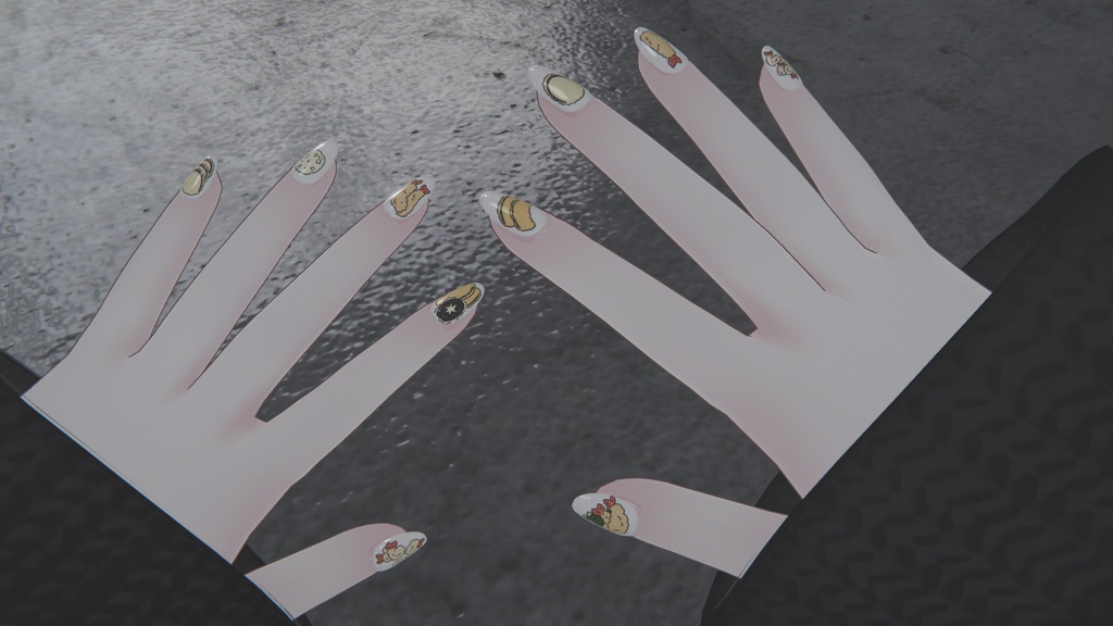 【テクスチャのみ】シンプルジェルネイル用テクスチャ「てんぷら」