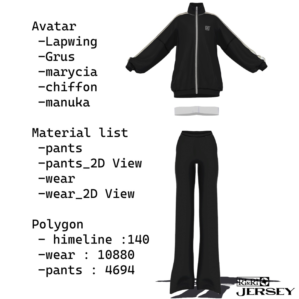 【5アバター対応】Jersey by Ri&Ri