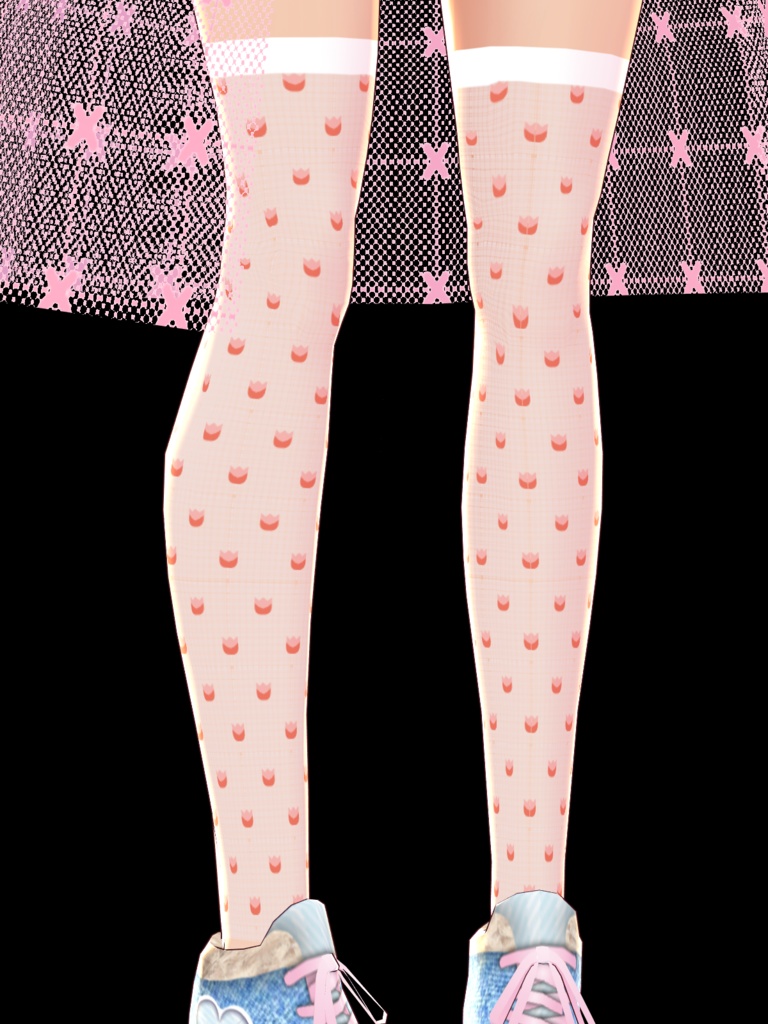 VRoid用 デニムのスニーカー&靴下セット テクスチャ素材 バッシュ スニーカー vroid studio 正式版 ベータ版 beta β