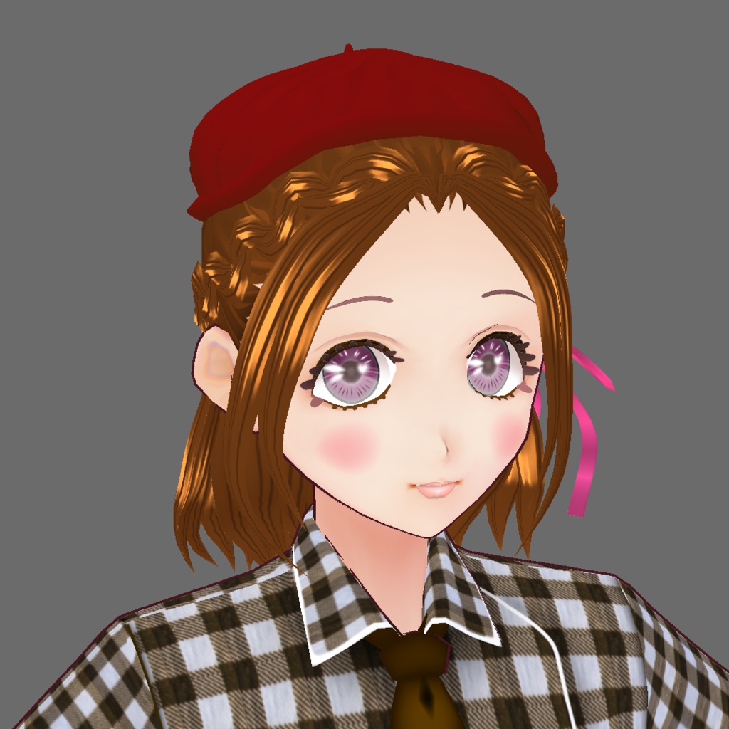 Vroid用 β版専用 ベレー帽 3色セット ヘアープリセット素材 (合体可能) vroid studio ベータ版 beta β