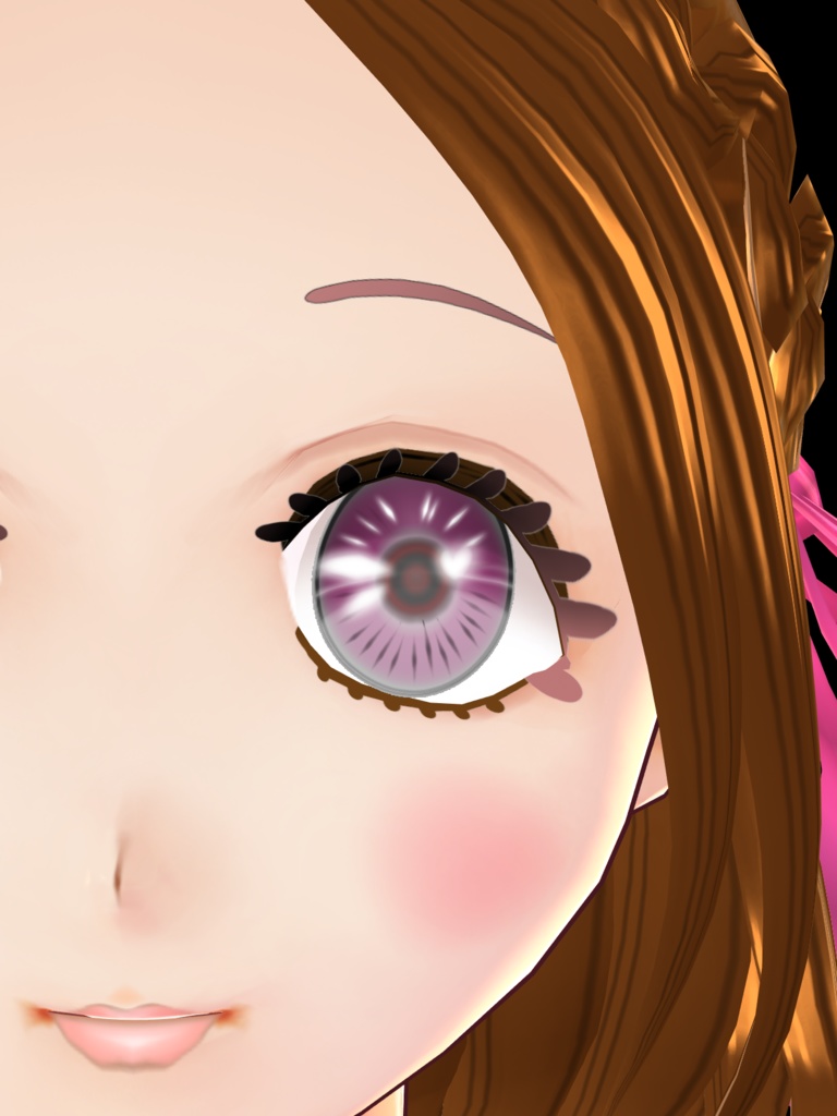 VRoid用 瞳テクスチャ素材 丸い まつ毛と ハートのハイライト付き 11色 オッドアイあり