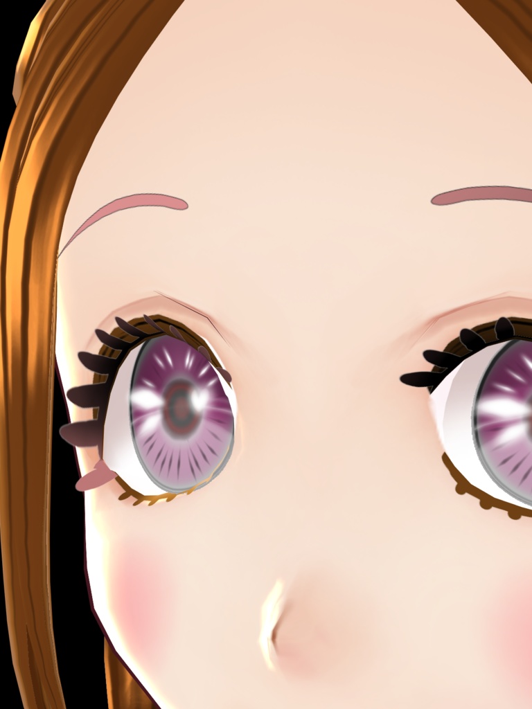 VRoid用 瞳テクスチャ素材 丸い まつ毛と ハートのハイライト付き 11色 オッドアイあり