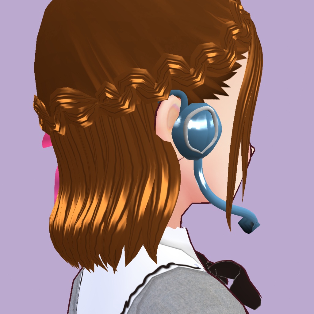 Vroid用 β版専用 ヘッドホン マイク 3色セット ヘアープリセット素材 (合体可能) vroid studio ベータ版 beta β