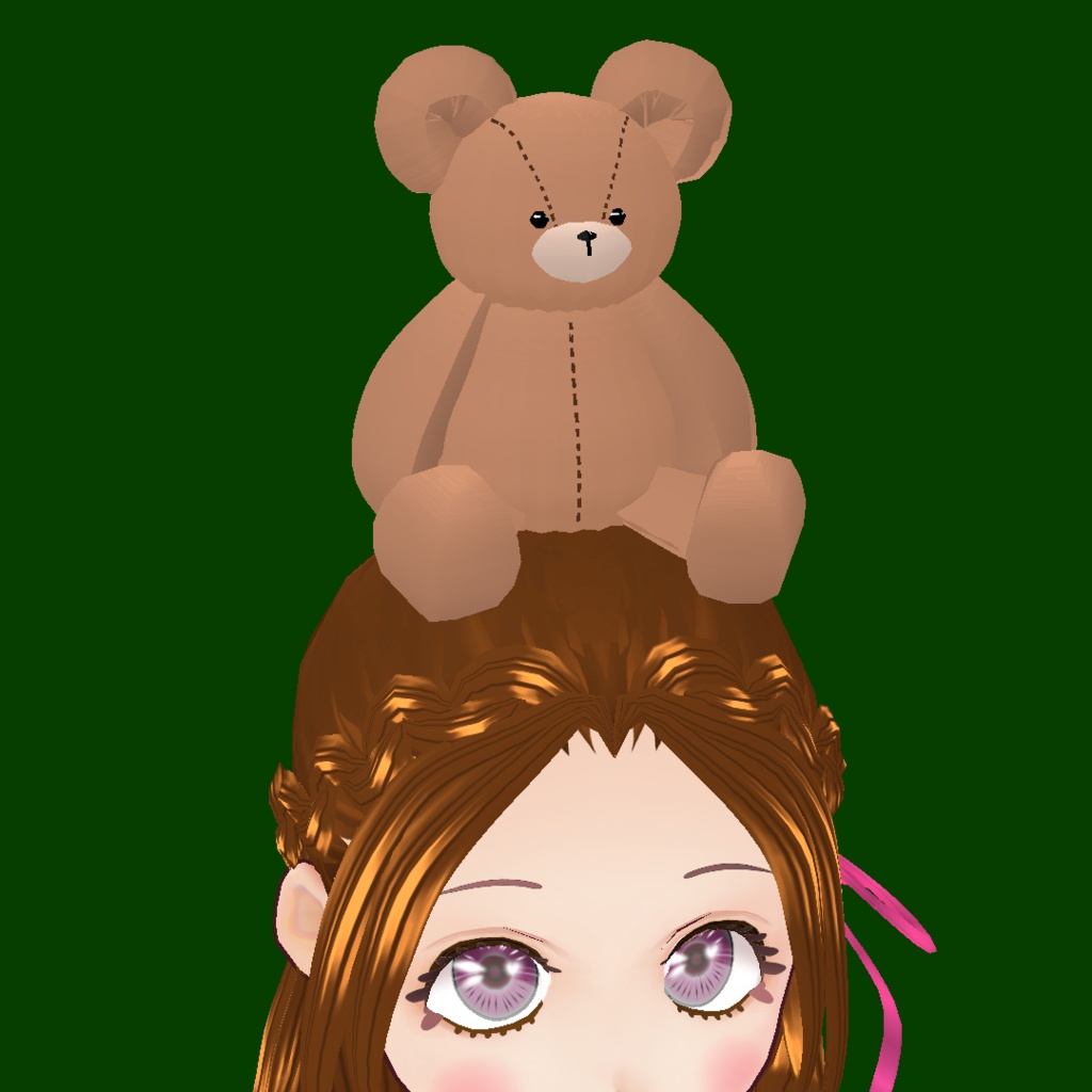 Vroid用 β版専用 頭の上で動くテディベア!男女兼用 ヘアープリセット素材 (合体可能) TeddyBear 毛绒熊 곰 인형 ʕ·ᴥ·ʔ くま クマ 熊 ぬいぐるみ ロリ系 ゴスロリ vroid studio ベータ版 beta β