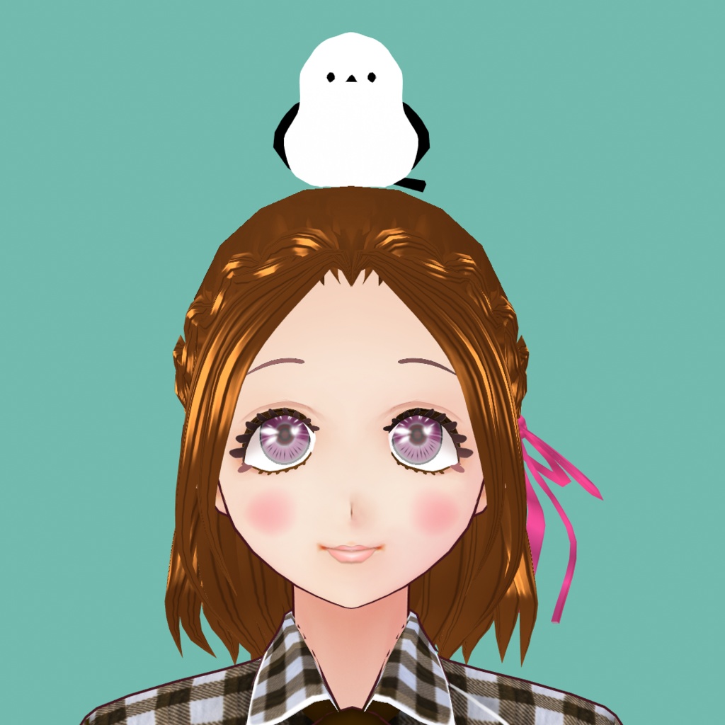 Vroid用 β版専用 頭の上で動くシマエナガ!男女兼用 ヘアープリセット素材 (合体可能) Long-tailed tit 长尾山雀 시마에나가 鳥 ペット しまえなが vroid studio ベータ版 beta β