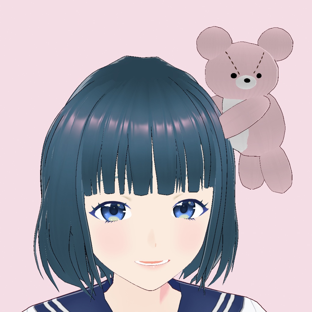 VRoid Studio 正式版 用 頭でふりふり動くテディベア(くま) つけ髪プリセット Moving teddy bear ʕ·ᴥ·ʔ 熊 クマ ぬいぐるみ 可愛い ゴスロリ ロリ系 ペット vroidstudio