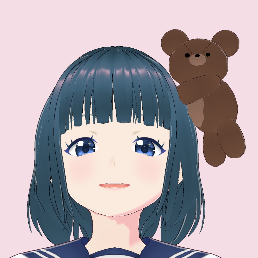 VRoid Studio 正式版 用 頭でふりふり動くテディベア(くま) つけ髪プリセット Moving teddy bear ʕ·ᴥ·ʔ 熊 クマ ぬいぐるみ 可愛い ゴスロリ ロリ系 ペット vroidstudio