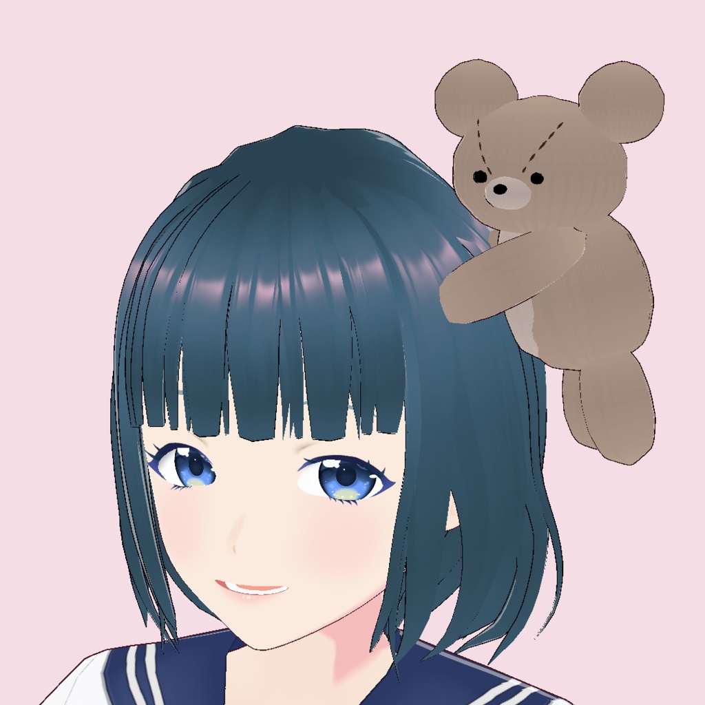 VRoid Studio 正式版 用 頭でふりふり動くテディベア(くま) つけ髪プリセット Moving teddy bear ʕ·ᴥ·ʔ 熊 クマ ぬいぐるみ 可愛い ゴスロリ ロリ系 ペット vroidstudio
