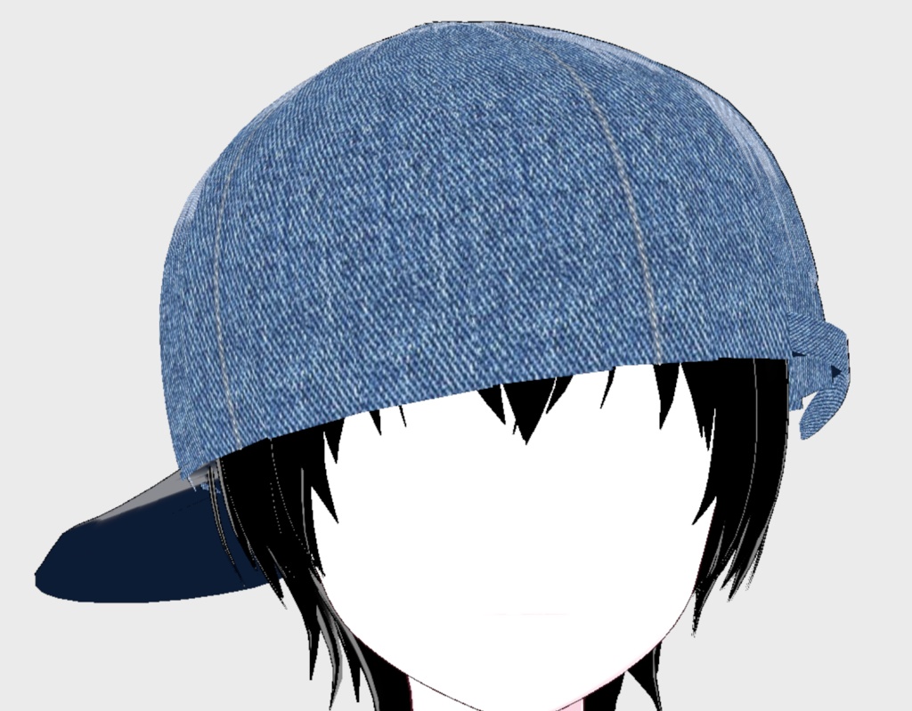 VRoid Studio 正式版 おしゃれなデニム キャップ 12色セット 髪型プリセット(はね毛) Fashionable cap Hair preset Extras 帽子 ジーンズ かわいい かっこいい ダンス 青 黒 ピンク 赤 pretty & cool denim jeans dance blue black pink red vroidtudio