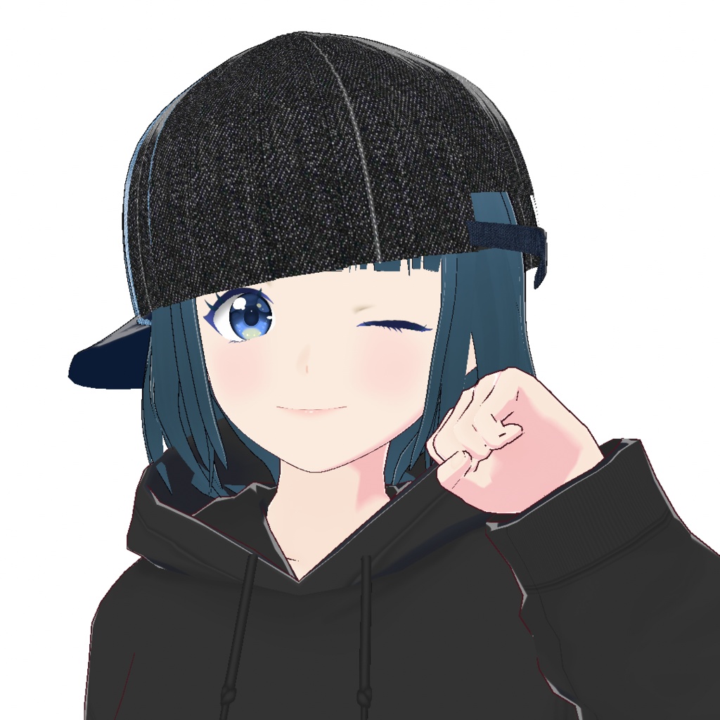 VRoid Studio 正式版 おしゃれなデニム キャップ 12色セット 髪型プリセット(はね毛) Fashionable cap Hair preset Extras 帽子 ジーンズ かわいい かっこいい ダンス 青 黒 ピンク 赤 pretty & cool denim jeans dance blue black pink red vroidtudio