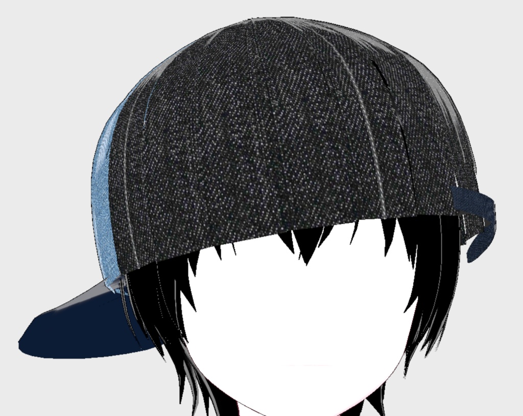 VRoid Studio 正式版 おしゃれなデニム キャップ 12色セット 髪型プリセット(はね毛) Fashionable cap Hair preset Extras 帽子 ジーンズ かわいい かっこいい ダンス 青 黒 ピンク 赤 pretty & cool denim jeans dance blue black pink red vroidtudio