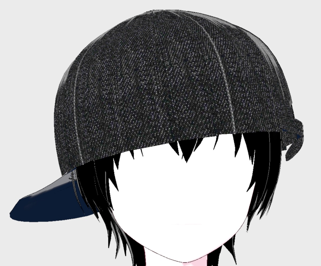 VRoid Studio 正式版 おしゃれなデニム キャップ 12色セット 髪型プリセット(はね毛) Fashionable cap Hair preset Extras 帽子 ジーンズ かわいい かっこいい ダンス 青 黒 ピンク 赤 pretty & cool denim jeans dance blue black pink red vroidtudio