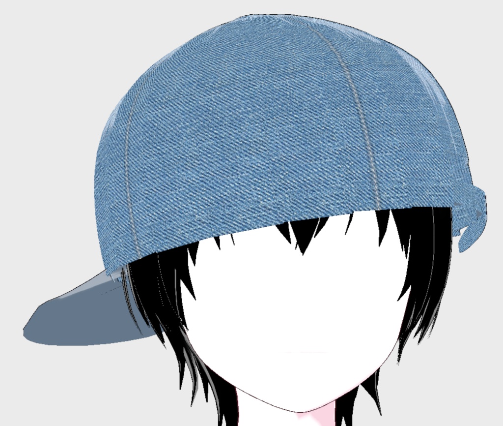 VRoid Studio 正式版 おしゃれなデニム キャップ 12色セット 髪型プリセット(はね毛) Fashionable cap Hair preset Extras 帽子 ジーンズ かわいい かっこいい ダンス 青 黒 ピンク 赤 pretty & cool denim jeans dance blue black pink red vroidtudio
