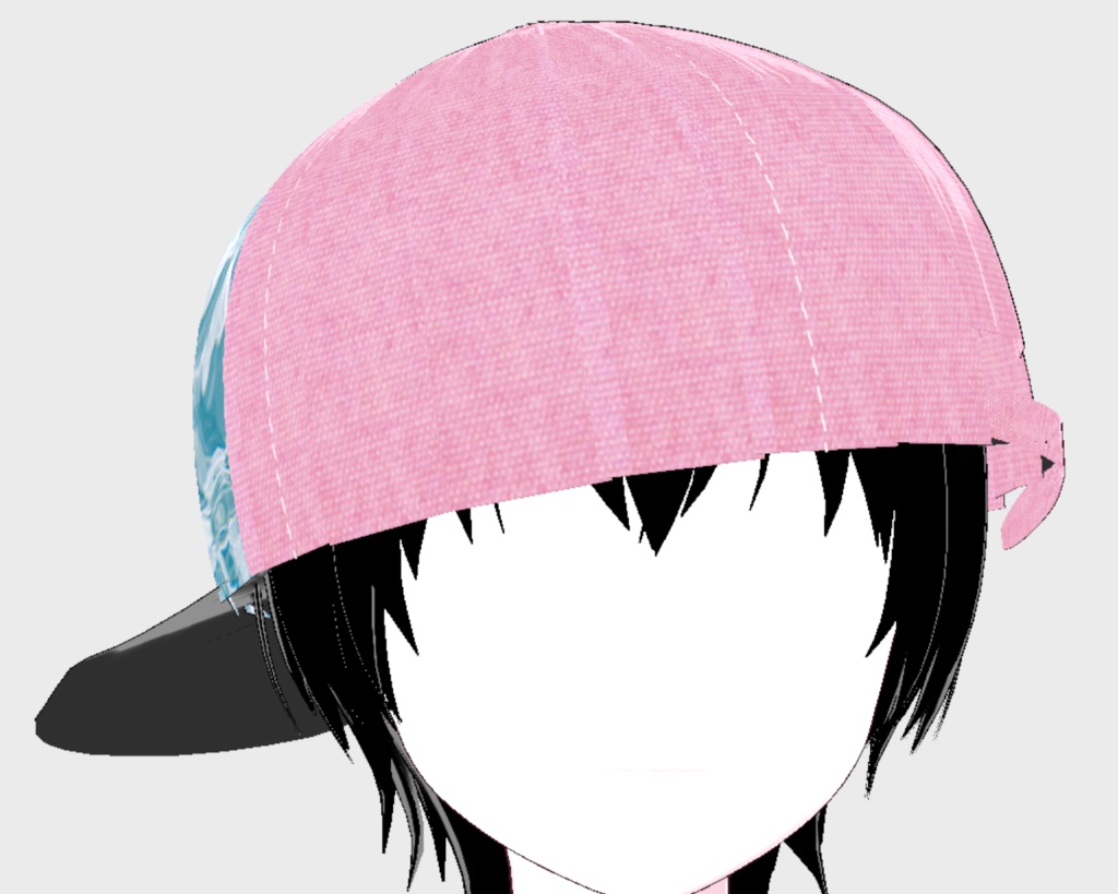 VRoid Studio 正式版 おしゃれなデニム キャップ 12色セット 髪型プリセット(はね毛) Fashionable cap Hair preset Extras 帽子 ジーンズ かわいい かっこいい ダンス 青 黒 ピンク 赤 pretty & cool denim jeans dance blue black pink red vroidtudio