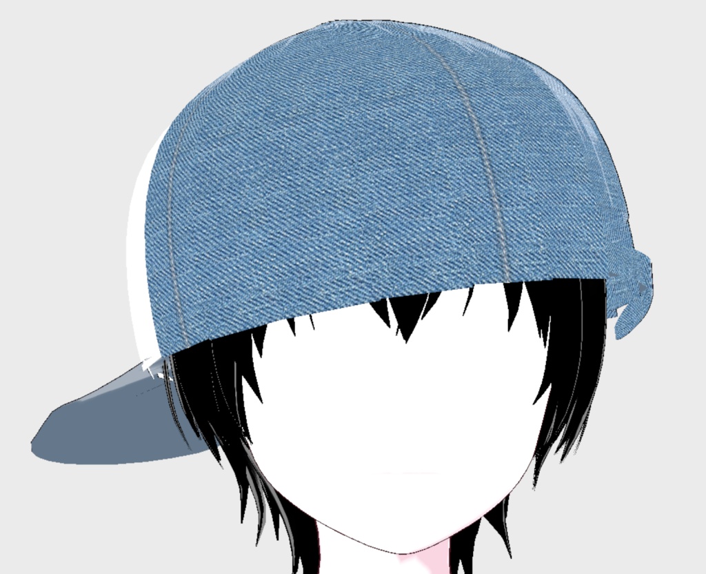 VRoid Studio 正式版 おしゃれなデニム キャップ 12色セット 髪型プリセット(はね毛) Fashionable cap Hair preset Extras 帽子 ジーンズ かわいい かっこいい ダンス 青 黒 ピンク 赤 pretty & cool denim jeans dance blue black pink red vroidtudio