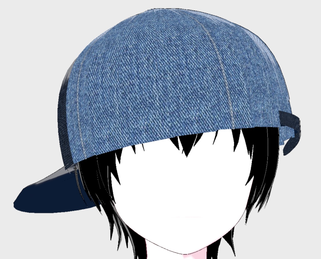 VRoid Studio 正式版 おしゃれなデニム キャップ 12色セット 髪型プリセット(はね毛) Fashionable cap Hair preset Extras 帽子 ジーンズ かわいい かっこいい ダンス 青 黒 ピンク 赤 pretty & cool denim jeans dance blue black pink red vroidtudio