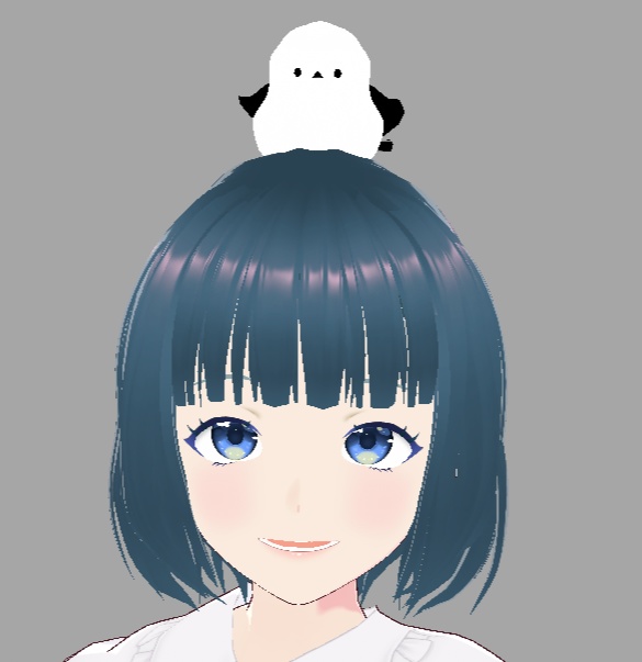 VRoid Studio 正式版 対応済 頭の上でパタパタぷよぷよ動く可愛いシマエナガ 2種セット 男女兼用 カスタムアイテム customitem ヘアープリセット素材 Long-tailed tit 鳥 ペット しまえなが 髪型プリセット vroidstudio