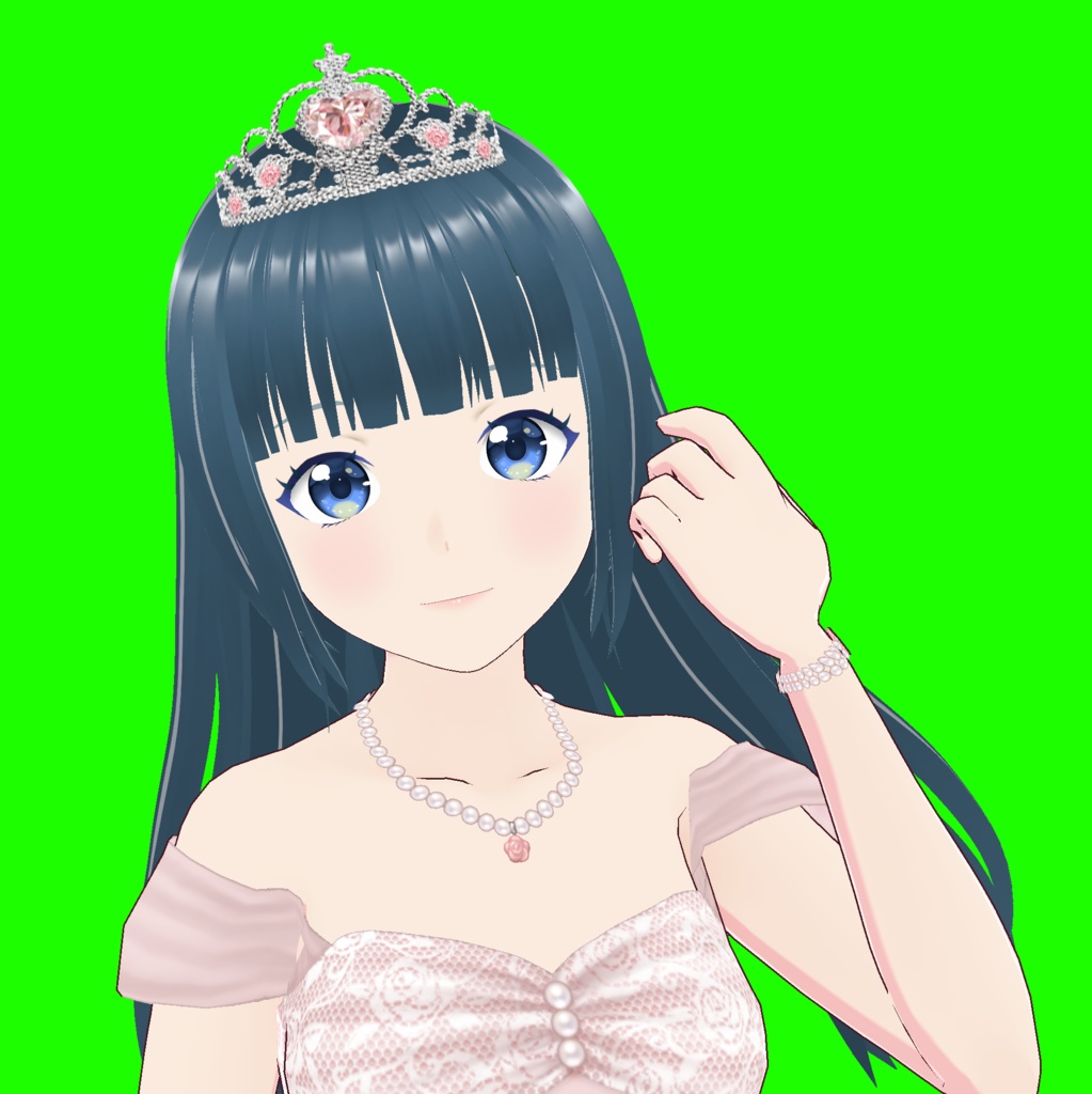 VRoid Studio 正式版 姫ティアラ・王冠 3種セット 王女や王子にも 髪型プリセット(はね毛) Princess Prince Tiara Clown Hair preset Extras かわいい かっこいい pretty & cool ピンク 金色 ゴールド 真珠 パール pink gold pearl vroidstudio