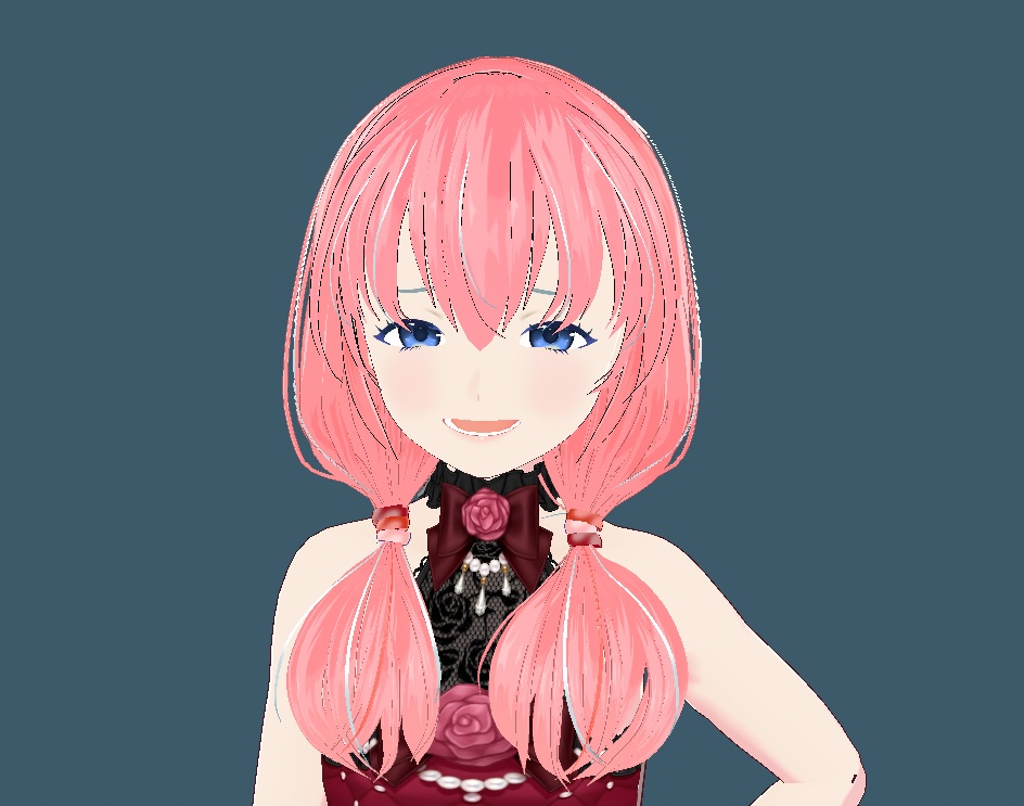 VRoid Studio 正式版 カラー変可 ゆるふわツインテール5色セット 髪型プリセット 前髪・後髪・横髪 3点セット Hairstyle preset Pigtails ツインテ vroidtudio