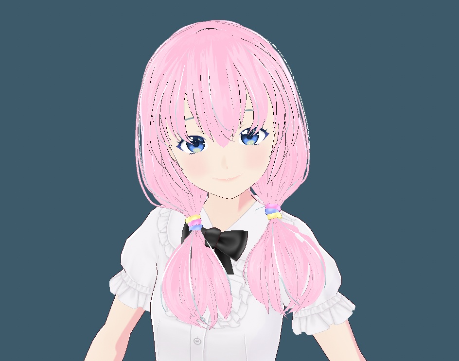 VRoid Studio 正式版 カラー変可 ゆるふわツインテール5色セット 髪型プリセット 前髪・後髪・横髪 3点セット Hairstyle preset Pigtails ツインテ vroidtudio