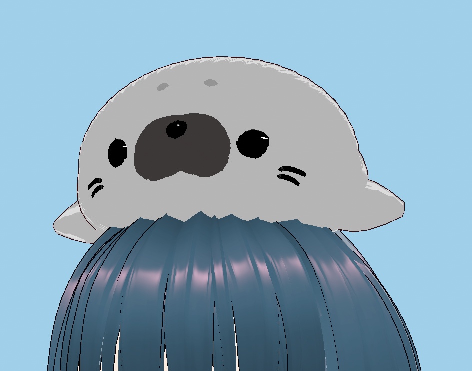VRoid Studio 正式版 頭上で動くアザラシ 髪型カスタムアイテム(はね毛) Azarashi Seal Hair preset Extras かわいい あざらし 海豹 動く 動物 ペット pretty cute プリセット preset vroidstudio