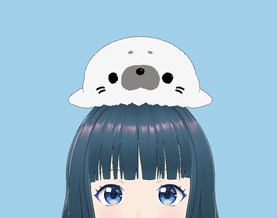 VRoid Studio 正式版 頭上で動くアザラシ 髪型カスタムアイテム(はね毛) Azarashi Seal Hair preset Extras かわいい あざらし 海豹 動く 動物 ペット pretty cute プリセット preset vroidstudio