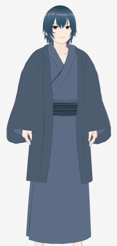 VRoid Studio メンズ着物 無地&縞模様&しま帯&羽織セット 色変更 自由 素材データ 和服 甚平 カスタムアイテム Japanese kimono wafuku male men's 男性 用 お正月 お祭り 浴衣 初詣 cool black blue purple red white green 黒 白 青 赤 緑 vroidstudio