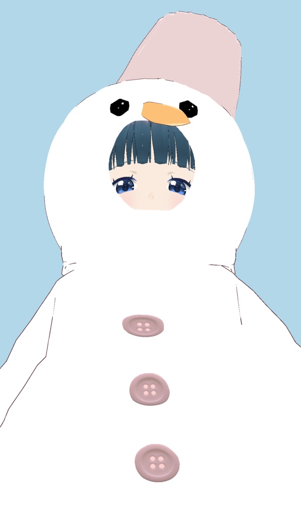 VRoid Studio ゆきだるま 頭と体セット 色変更可 トップス衣装+髪カスタムアイテム(はね毛) ヘアープリセット 雪だるま 雪達磨 スノーマン Snowman vroid衣装 可愛い カワイイ かわいい 冬 雪 winter 人形 ぬいぐるみ 着ぐるみ vroidstudio