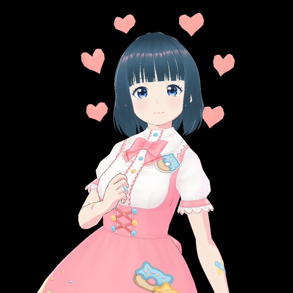 VRoid Studio 可愛い 動くハート カラー変更可 正式版 髪型カスタムアイテム(はね毛) ヘアープリセット Hair preset hanege customitem 揺れる かわいい カワイイ はーと バレンタイン バレンタインデー cute pretty Valentine Valentinesday heart チョコ ちょこ お菓子 vroidstudio